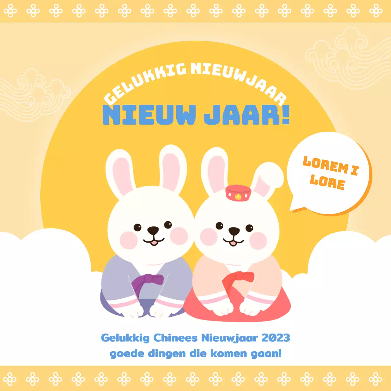 Nieuwjaarswensen in geel op Instagram