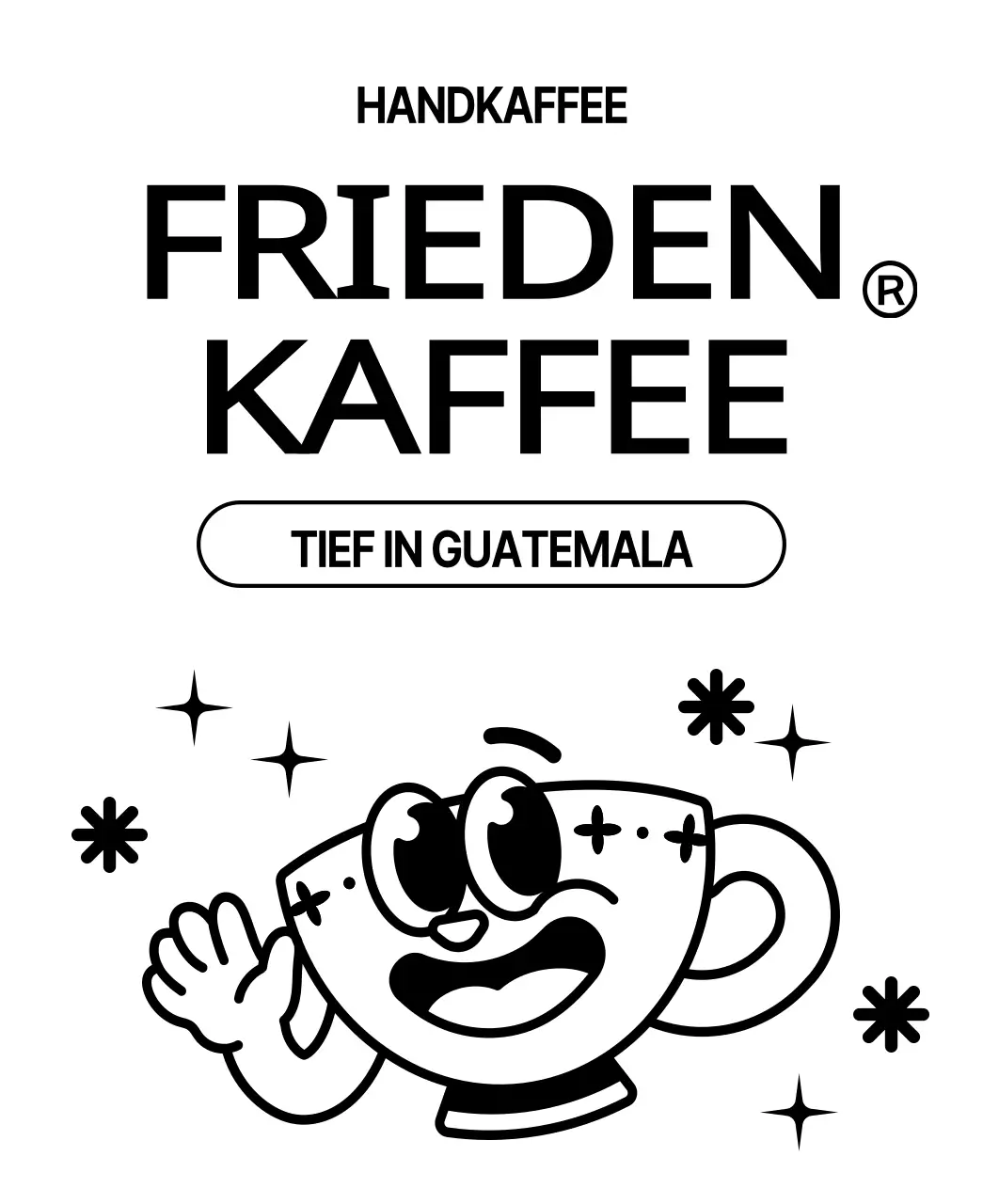 Kaffeebohnen mit einem niedlichen Design mit einer schwarzen Kaffeetasse Charakter Illustration
