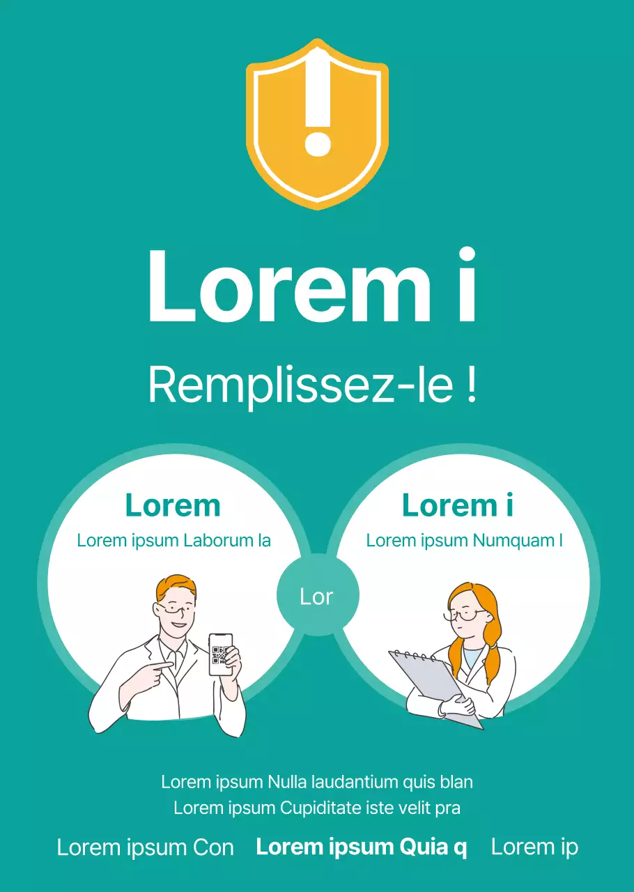 Affiche transparente pour la feuille d'émargement corona illustrée