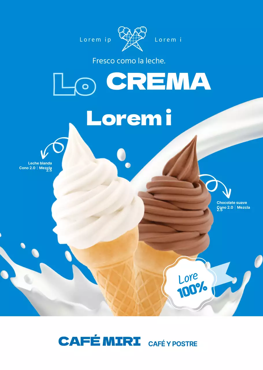 Helado de leche estilo básico