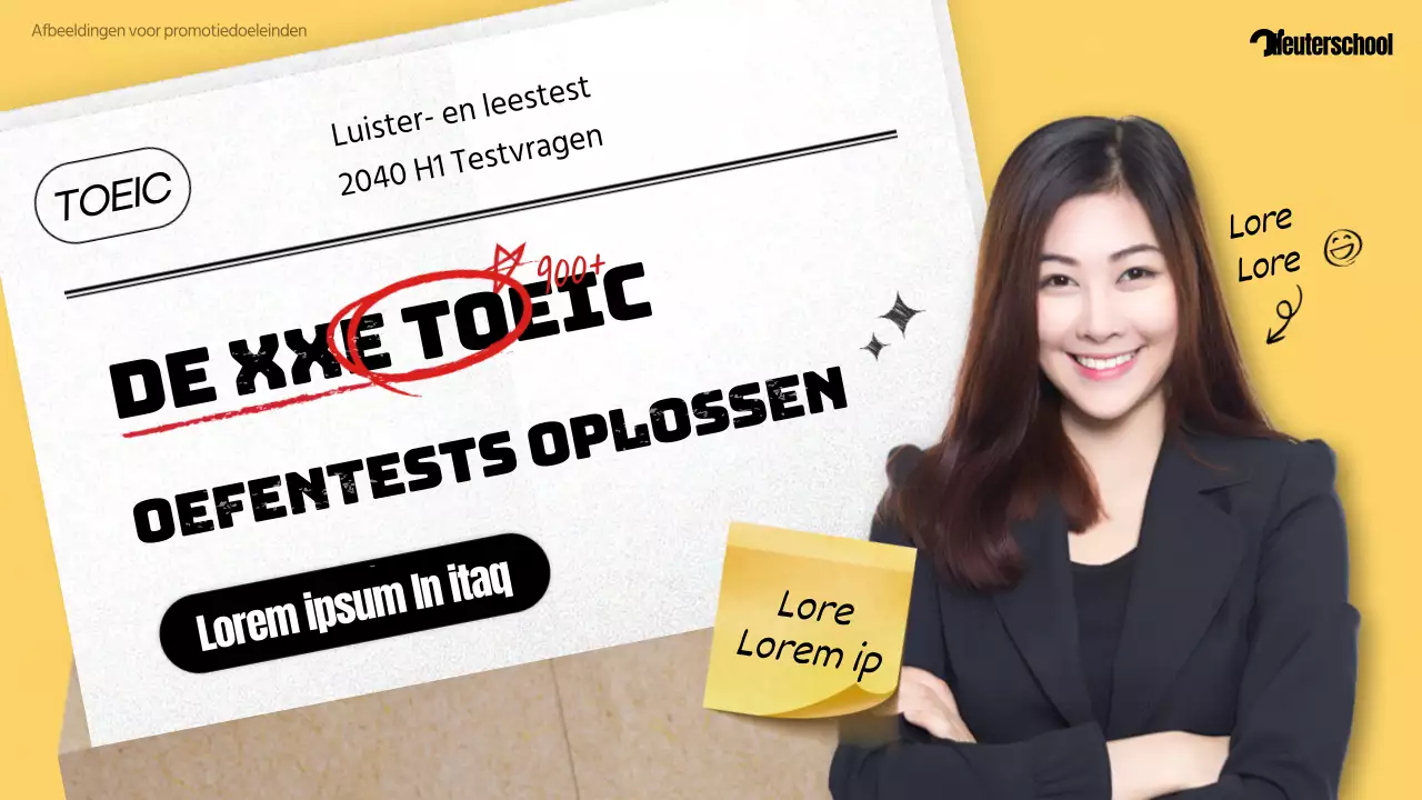 Eenvoudige oefentest met veel foto's en een geel-zwart examenpapierthema YouTube thumbnail