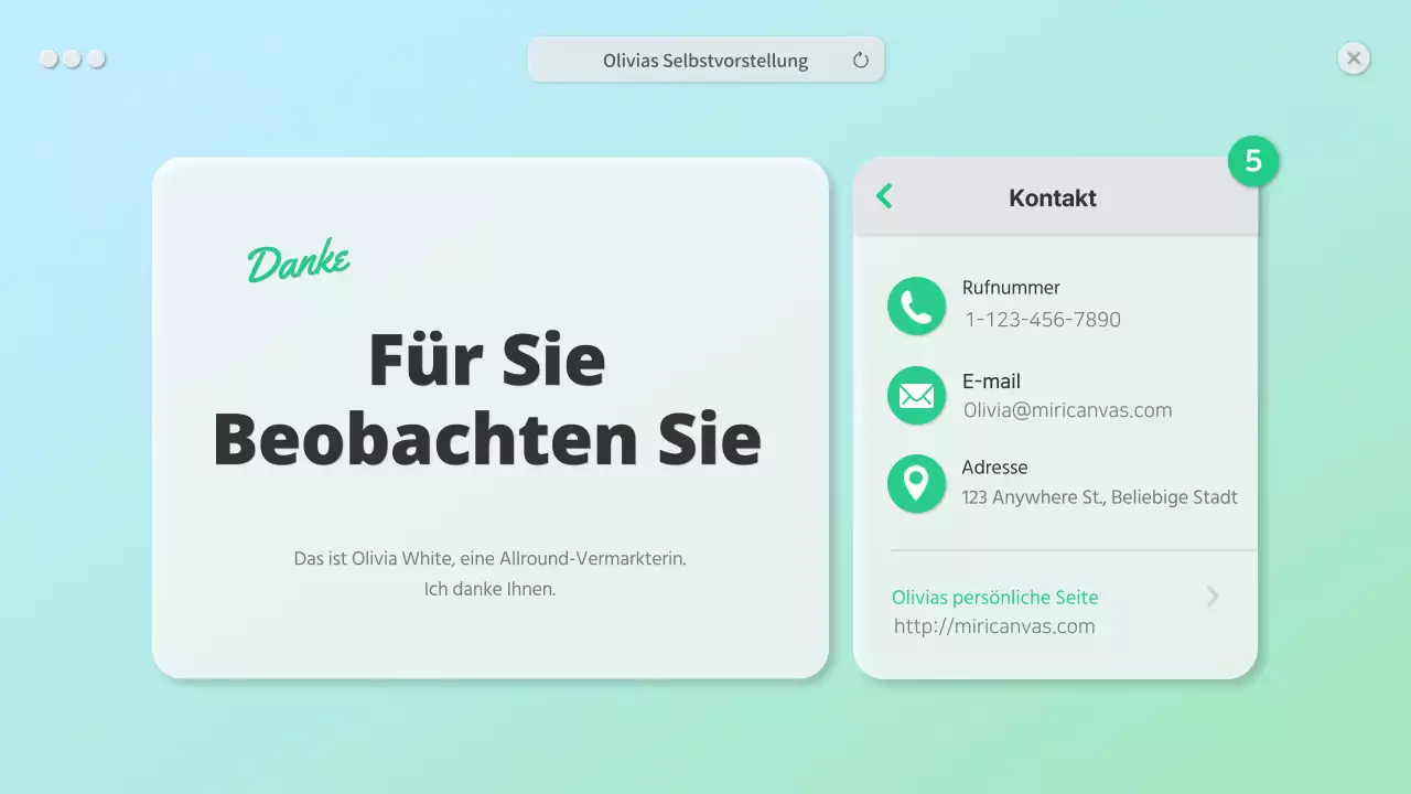 Ein sauberes Bio mit einem grünen GUI-Konzept