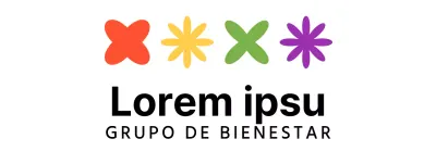 Símbolos coloridos, bonitos y sencillos Estilo de combinación de logotipos Organizaciones y grupos de bienestar infantil