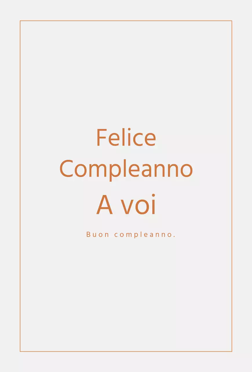 Biglietto di auguri semplice con linee e testo arancione e grigio