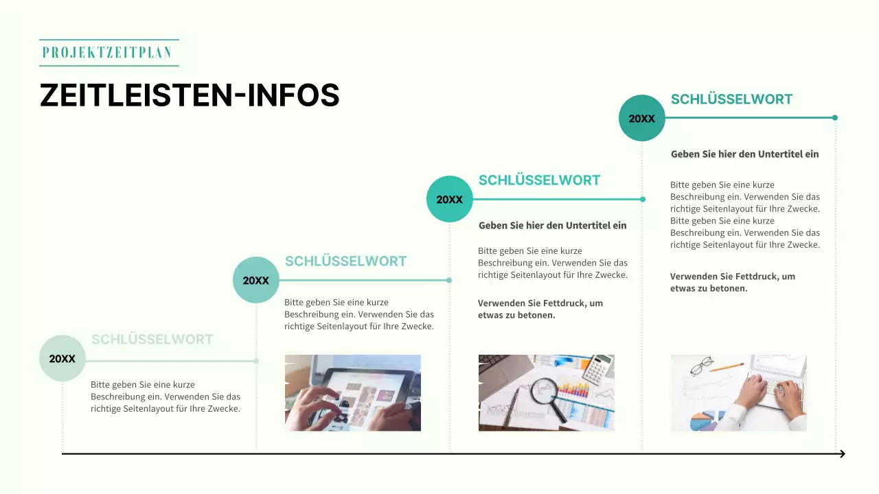 Infografik zum Projektzeitplan von Greentone