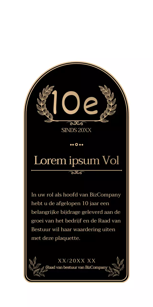 Een eenvoudige, emotionele jubileumviering in zwart en goud