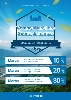 Un evento para excursionistas azul, fresco y veraniego