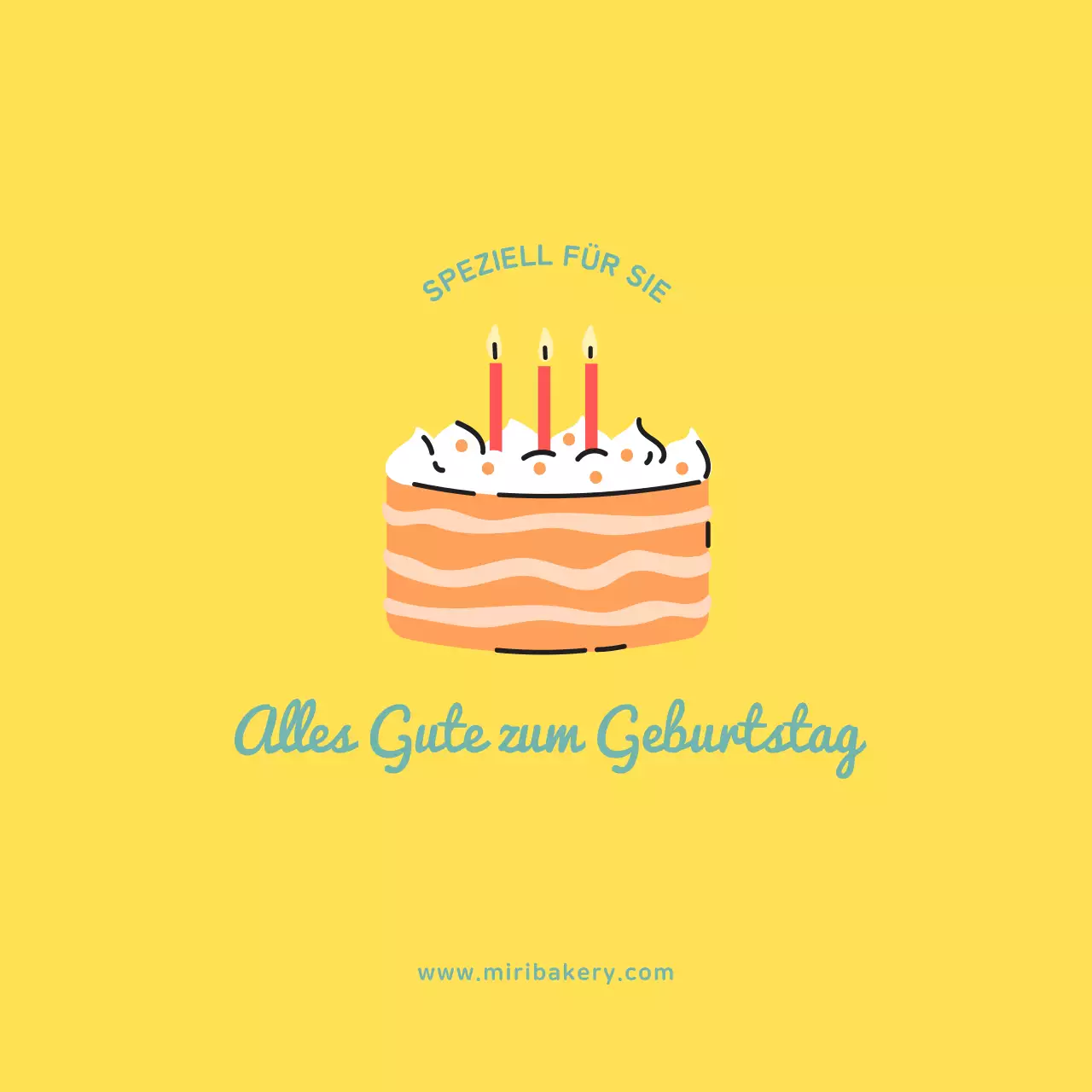 Gelbe Geburtstagskarte