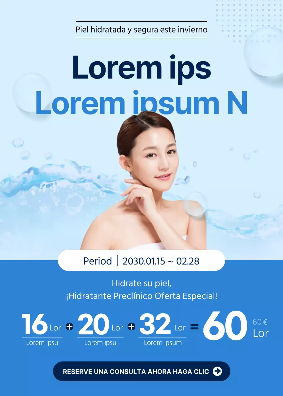 Aparecen ofertas de paquetes dermatológicos hidratantes de tonos azules