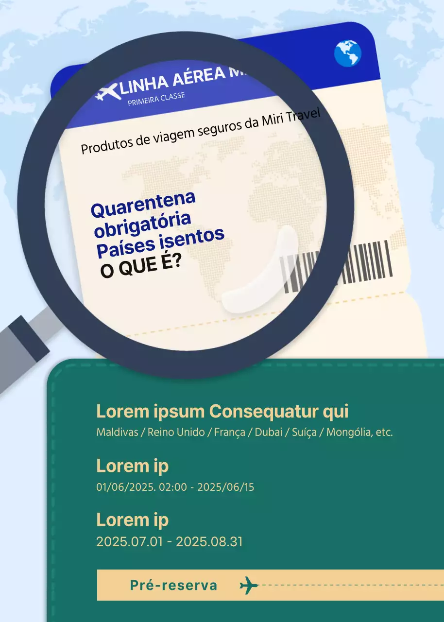 Produto de viagem seguro com um conceito de bilhete de avião verde-azul