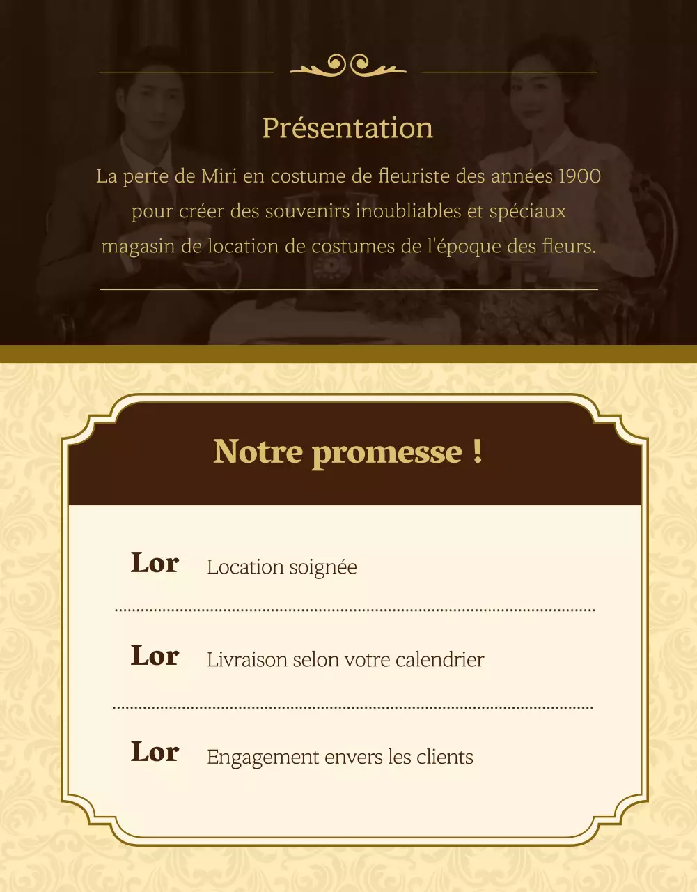 En savoir plus sur la location de costumes rétro fleuris