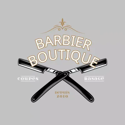 Enseigne de salon de coiffure de style vintage en gris