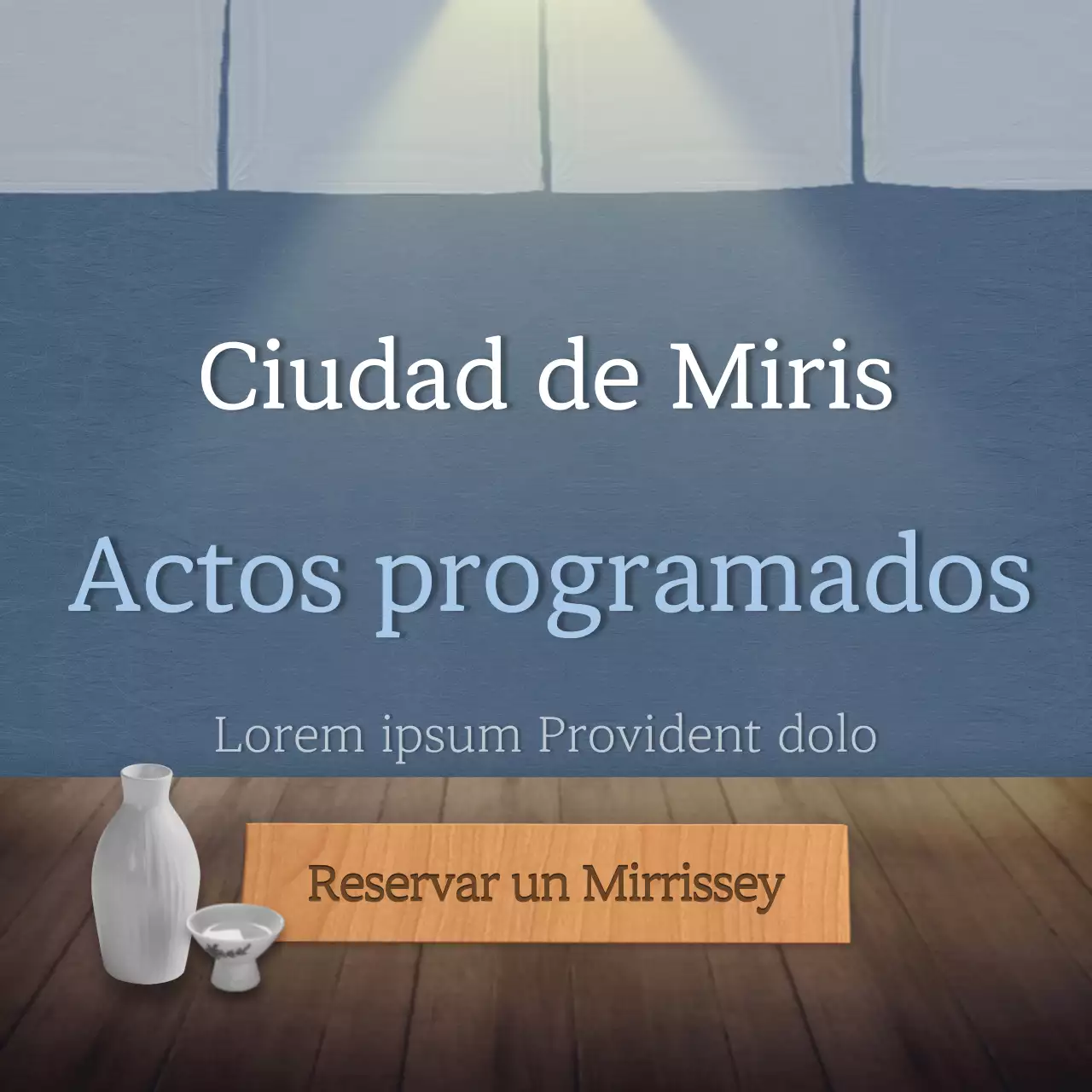 Concepto de restaurante japonés en azul marino y marrón