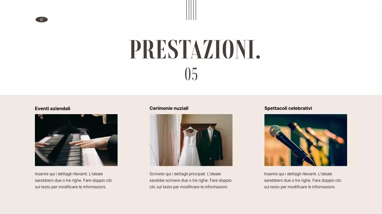 Portafoglio di organizzazioni di arti dello spettacolo in marrone e toni tenui