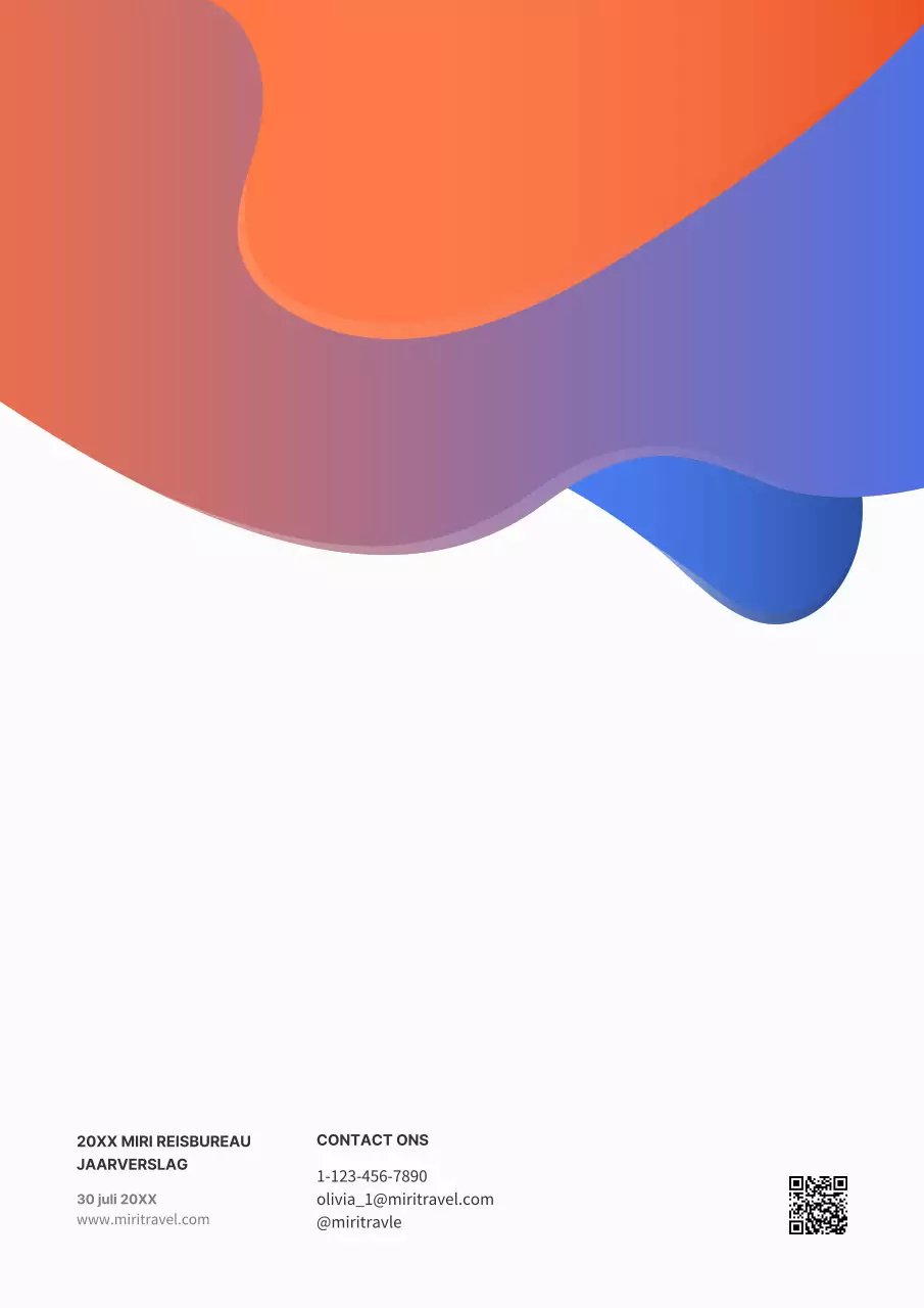 Clean concept jaarplan in blauw en oranje