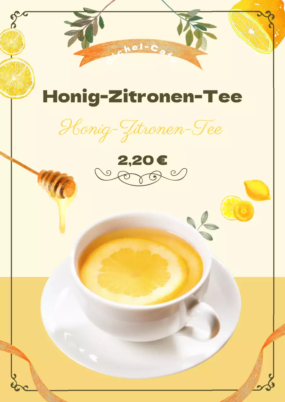 Werbung für das Früchtetee-Menü Ihres Cafés