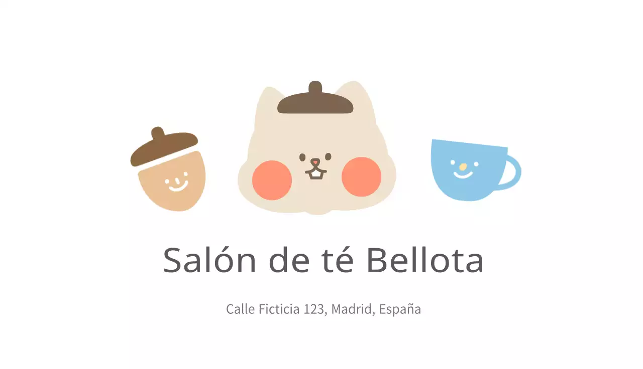 Bonitas tarjetas de visita estampadas ilustradas en blanco para una cafetería