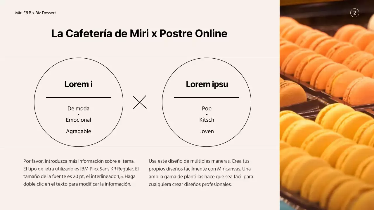 Postre amarillo y pastel propuesta de colaboración de marca