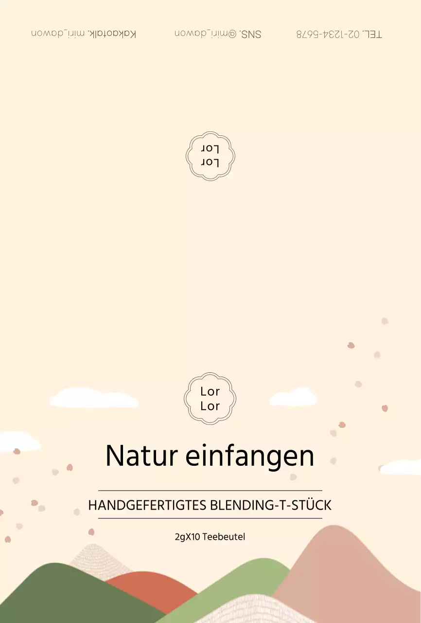 Handgefertigte Teebeutel in Beige zur Bewerbung des Produkts