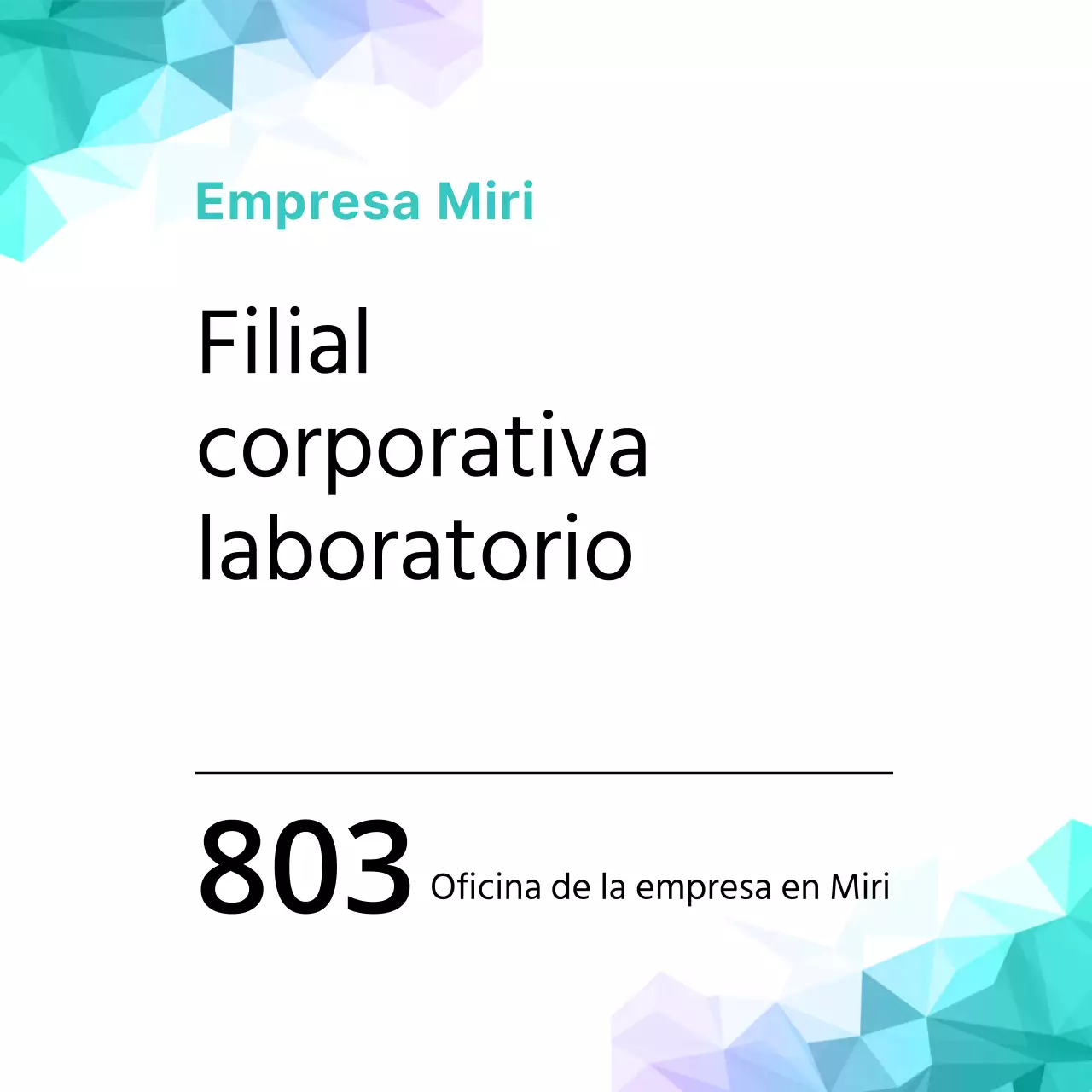 Empresa con motivo geométrico en tonos azules