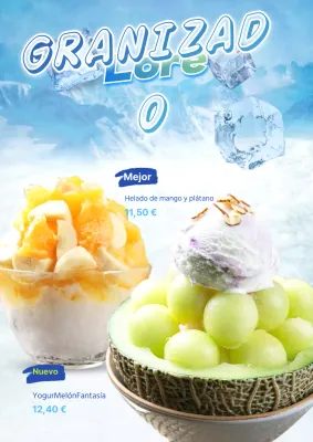 Anuncie su menú de helados para un verano fresco