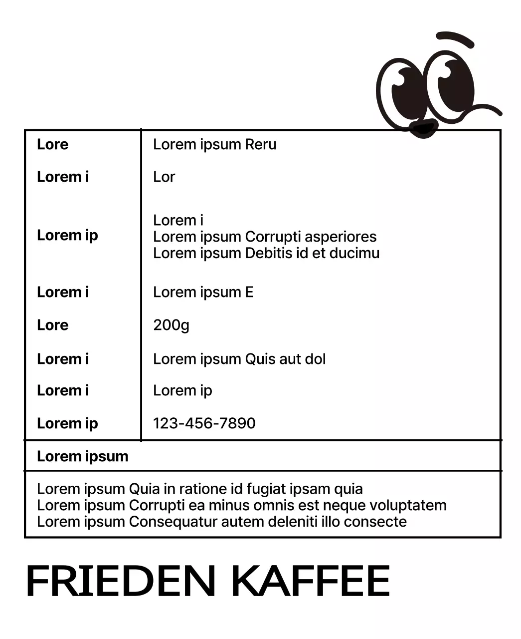 Kaffeebohnen mit einem niedlichen Design mit einer schwarzen Kaffeetasse Charakter Illustration