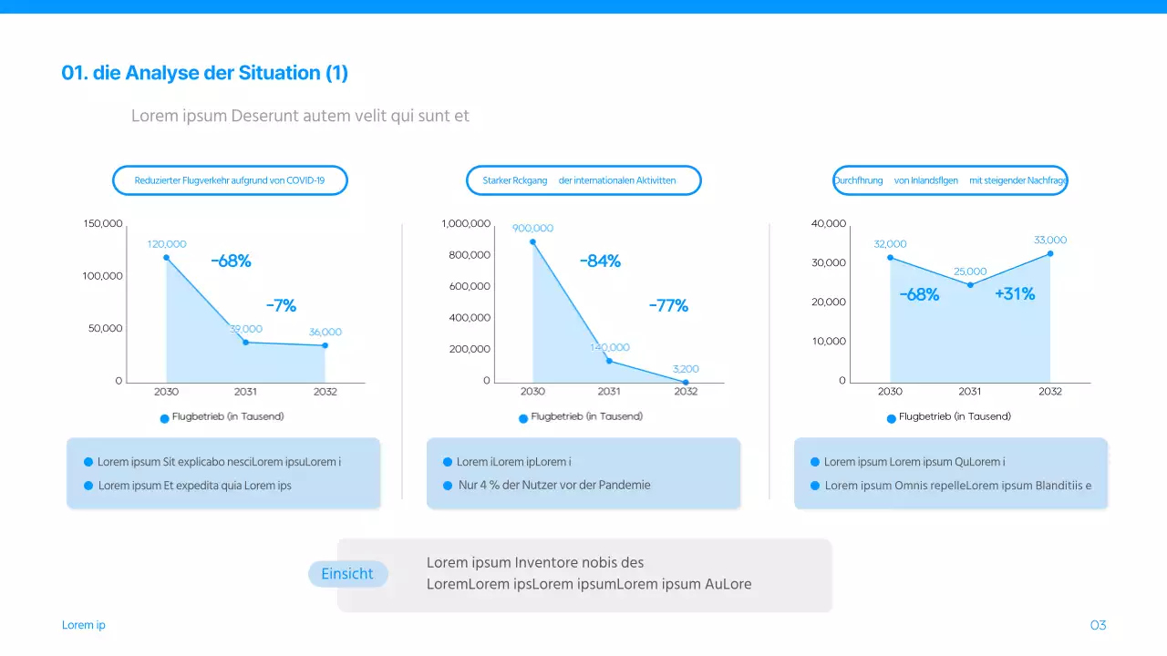 Fluggesellschaft Werbung Vermarkter Wettbewerb Pitch in blau