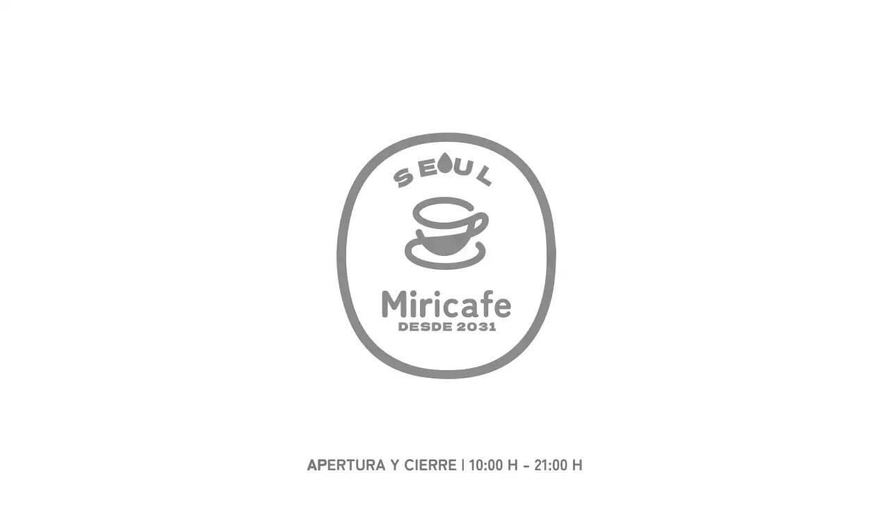 Cafetería con un sencillo símbolo de una taza de café gris