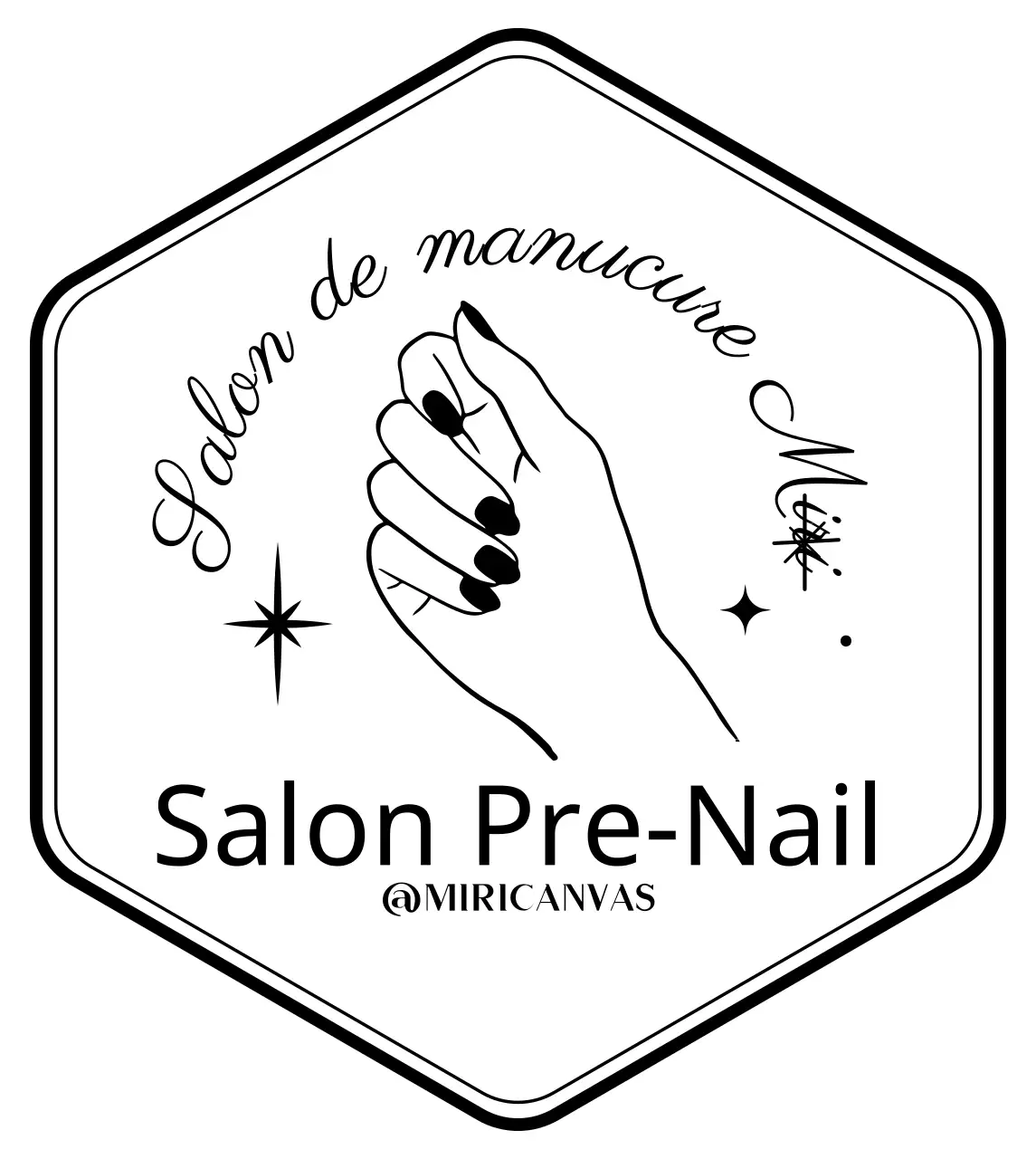 Illustration d'un salon de manucure avec badge à la main