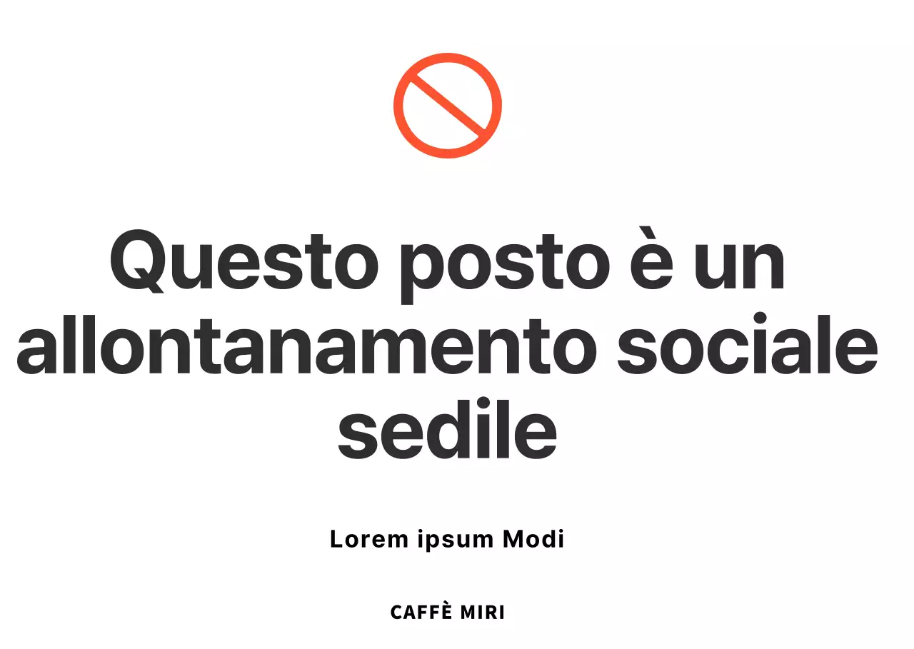 Semplice supporto in acrilico per i cartelli di seduta a distanza sociale