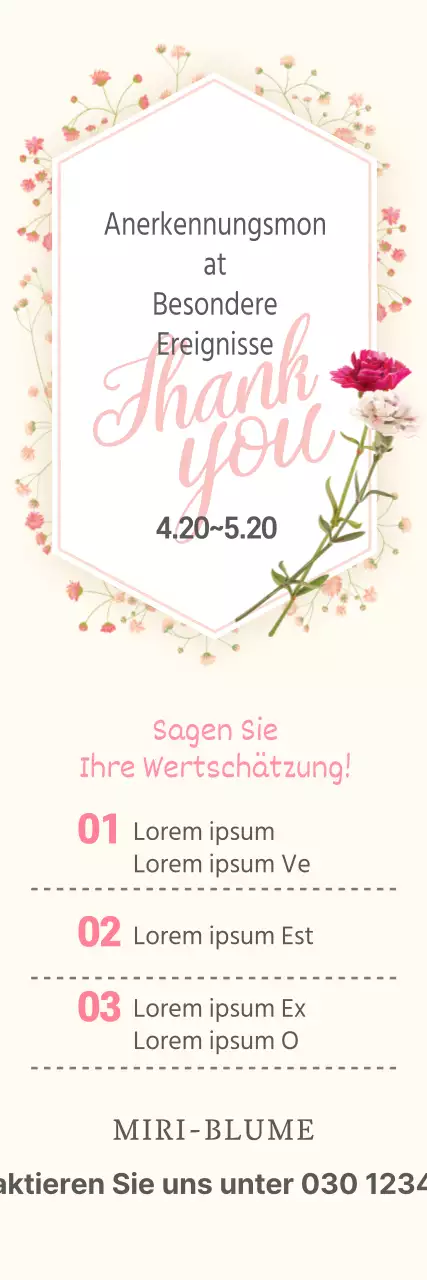 Elfenbeinfarbenes Veranstaltungsbanner