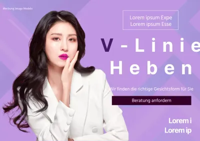 Ein farbenfrohes lila Plakat für plastische Chirurgie