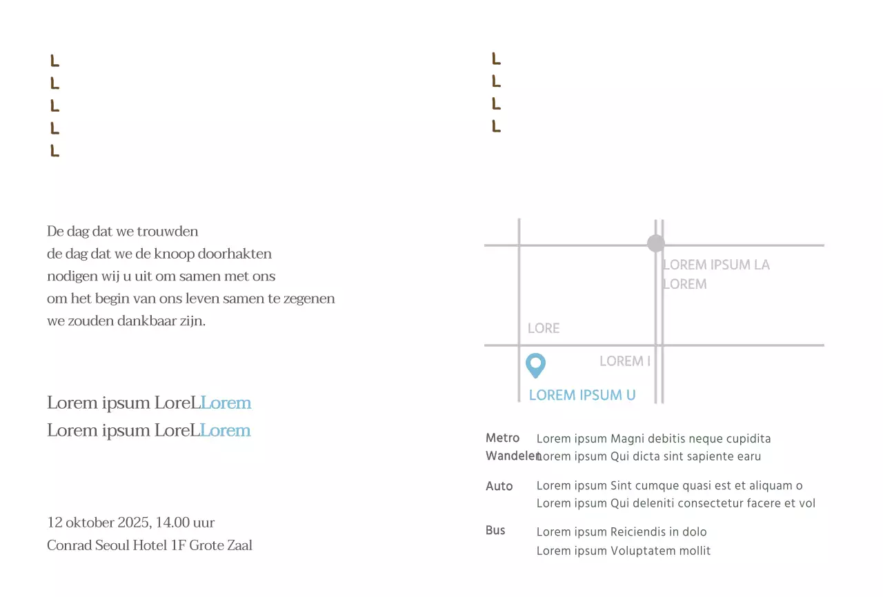 Witte ansichtkaart met trouwfoto voor huwelijksuitnodigingen