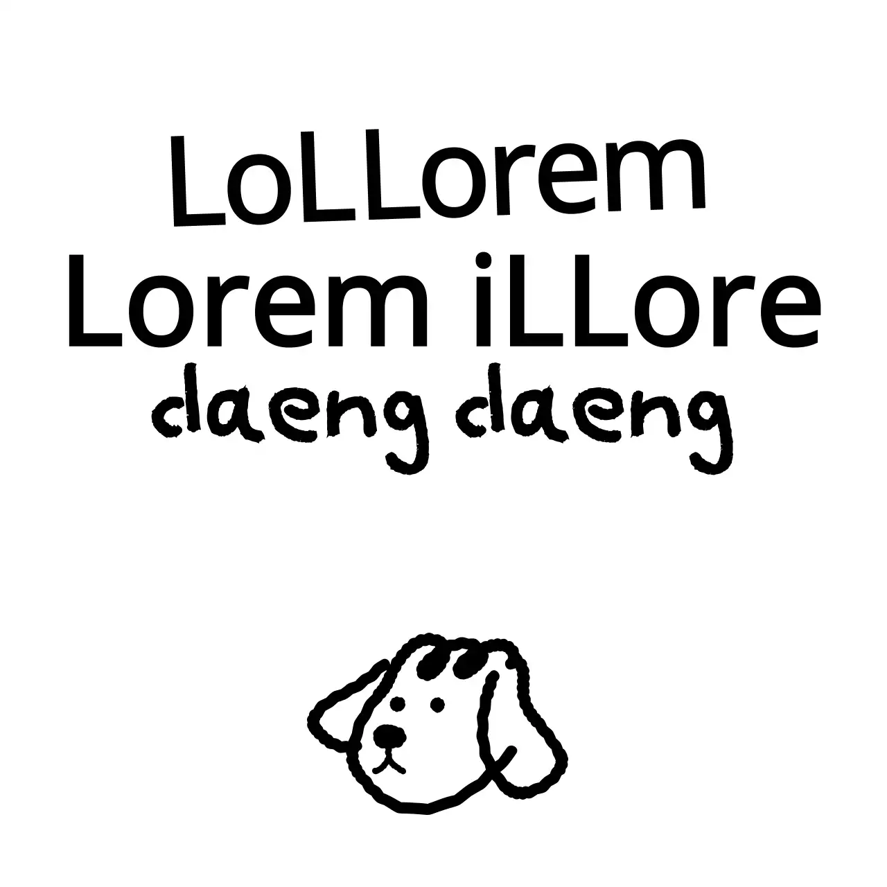 Texte marchandise avec une illustration d'un mignon chiot noir