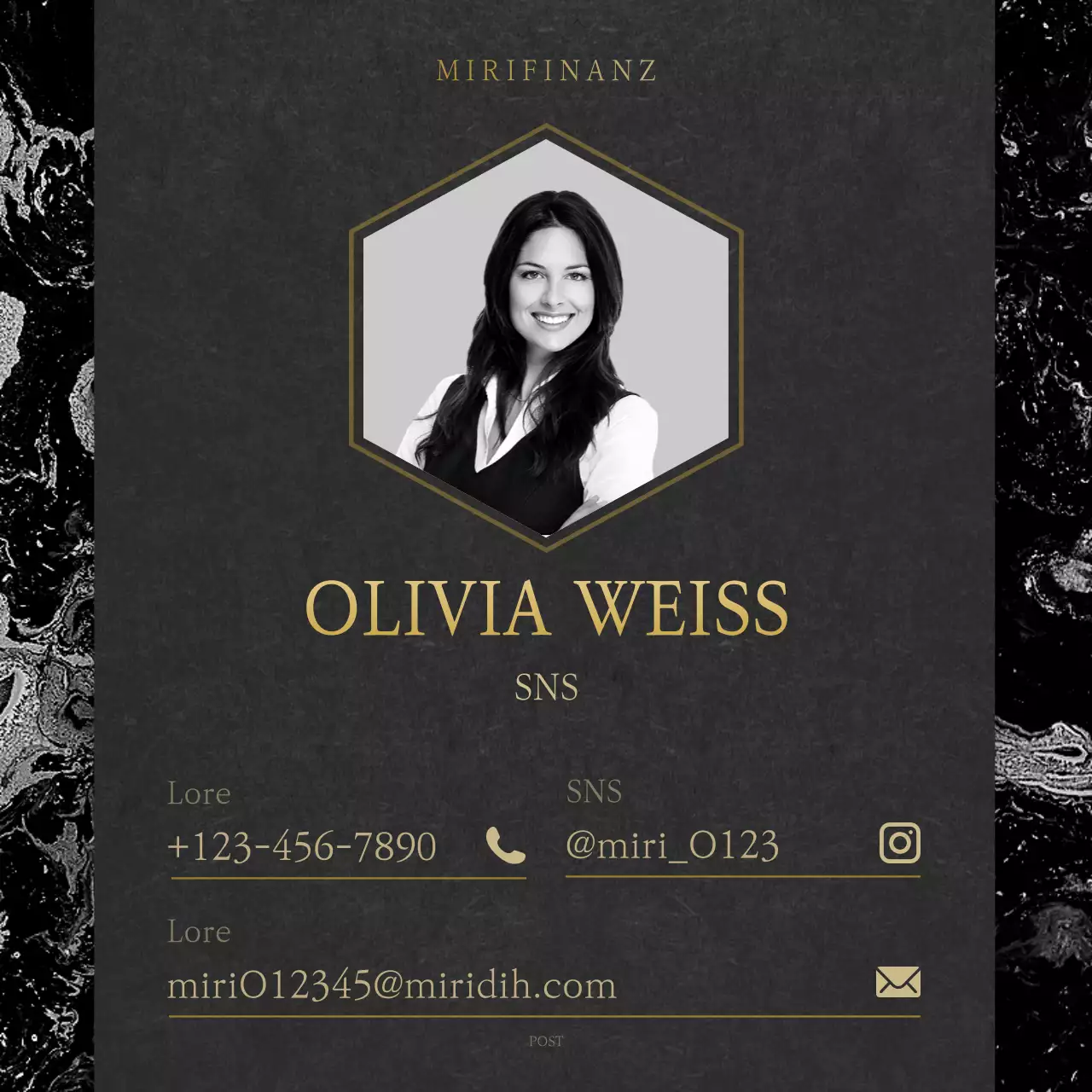 Ein stilvoller mobiler Lebenslauf in Schwarz und Gold