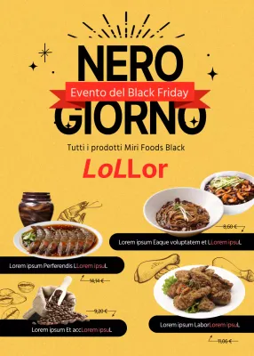 Black Friday glitterato in giallo e nero