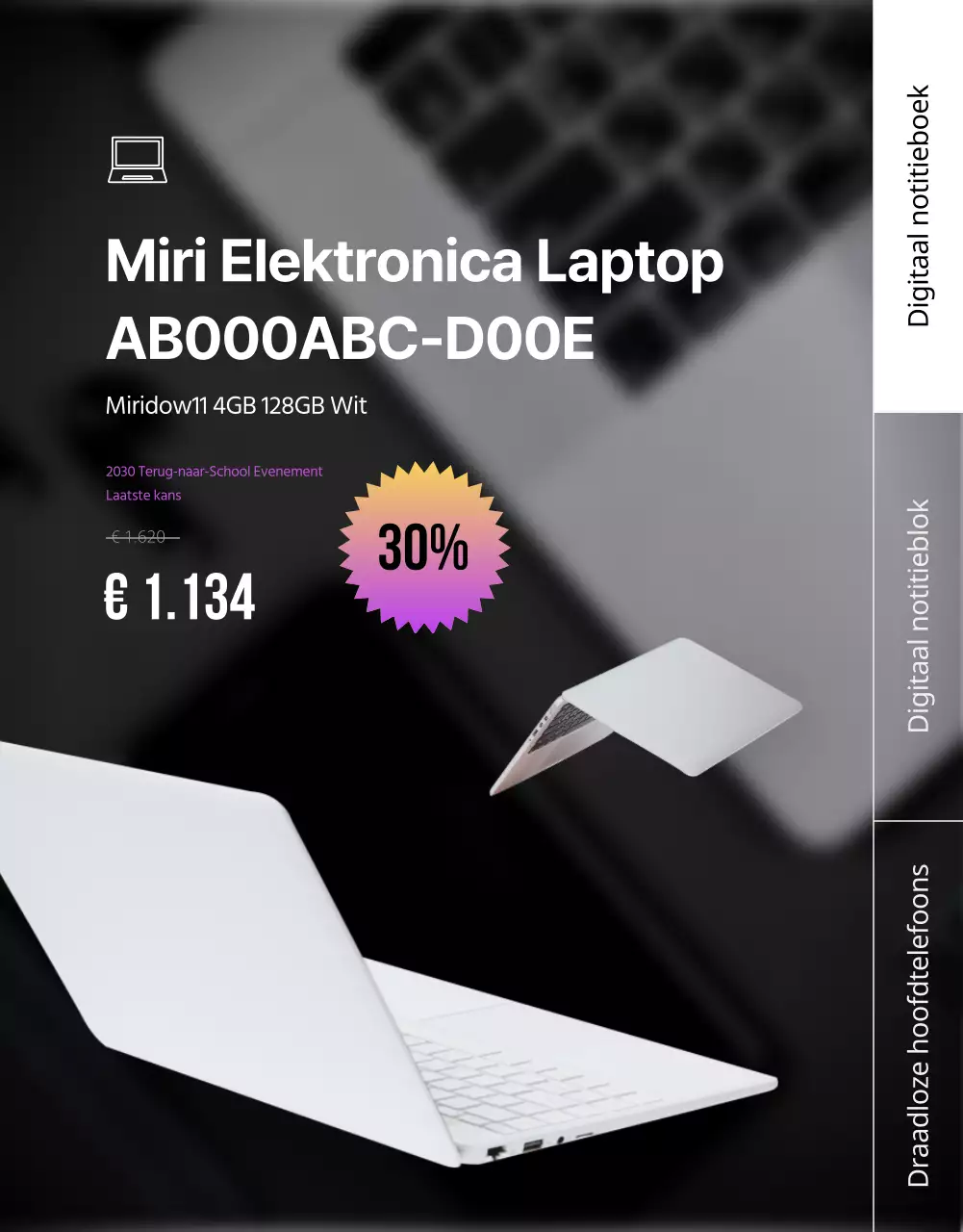 Paarse punten Terug naar school cadeau Laptop Pad Digitaal cadeau aanbiedingen