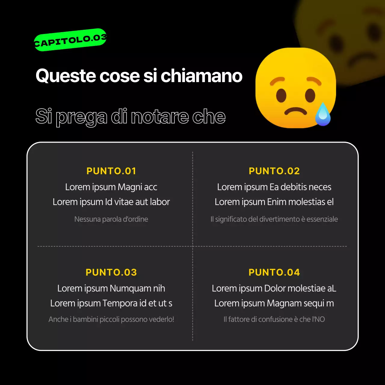 Punti emoji neri e fluorescenti per un marketing divertente
