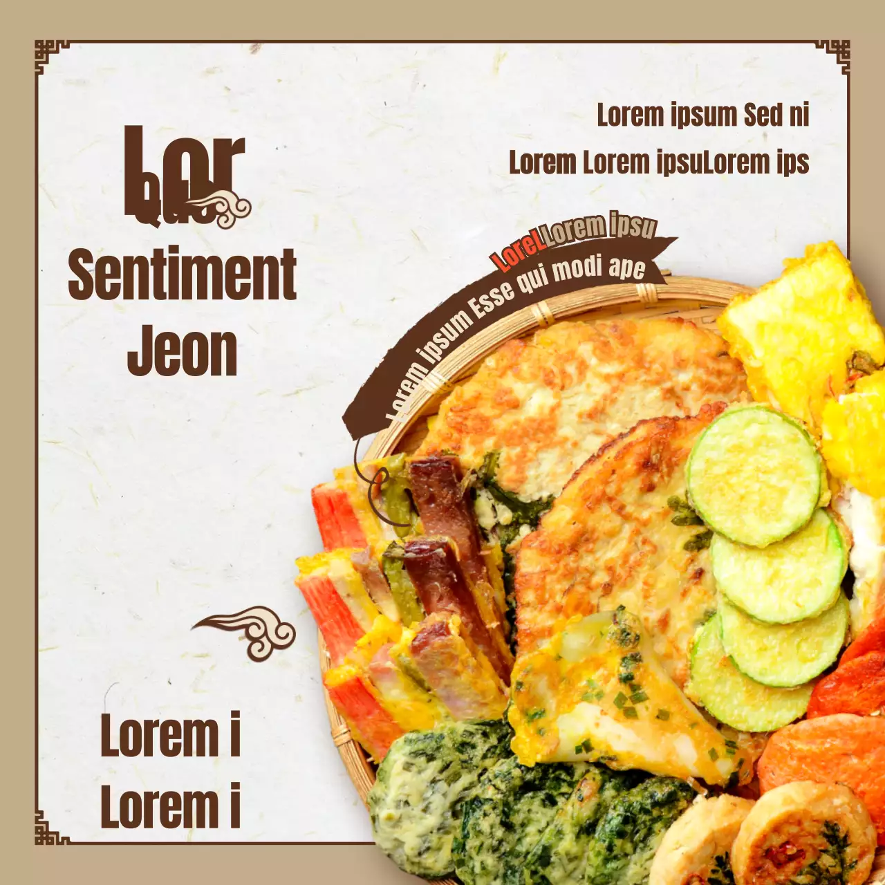 Vente d'un plateau alimentaire brun d'inspiration traditionnelle sur le thème de la fête de Chuseok