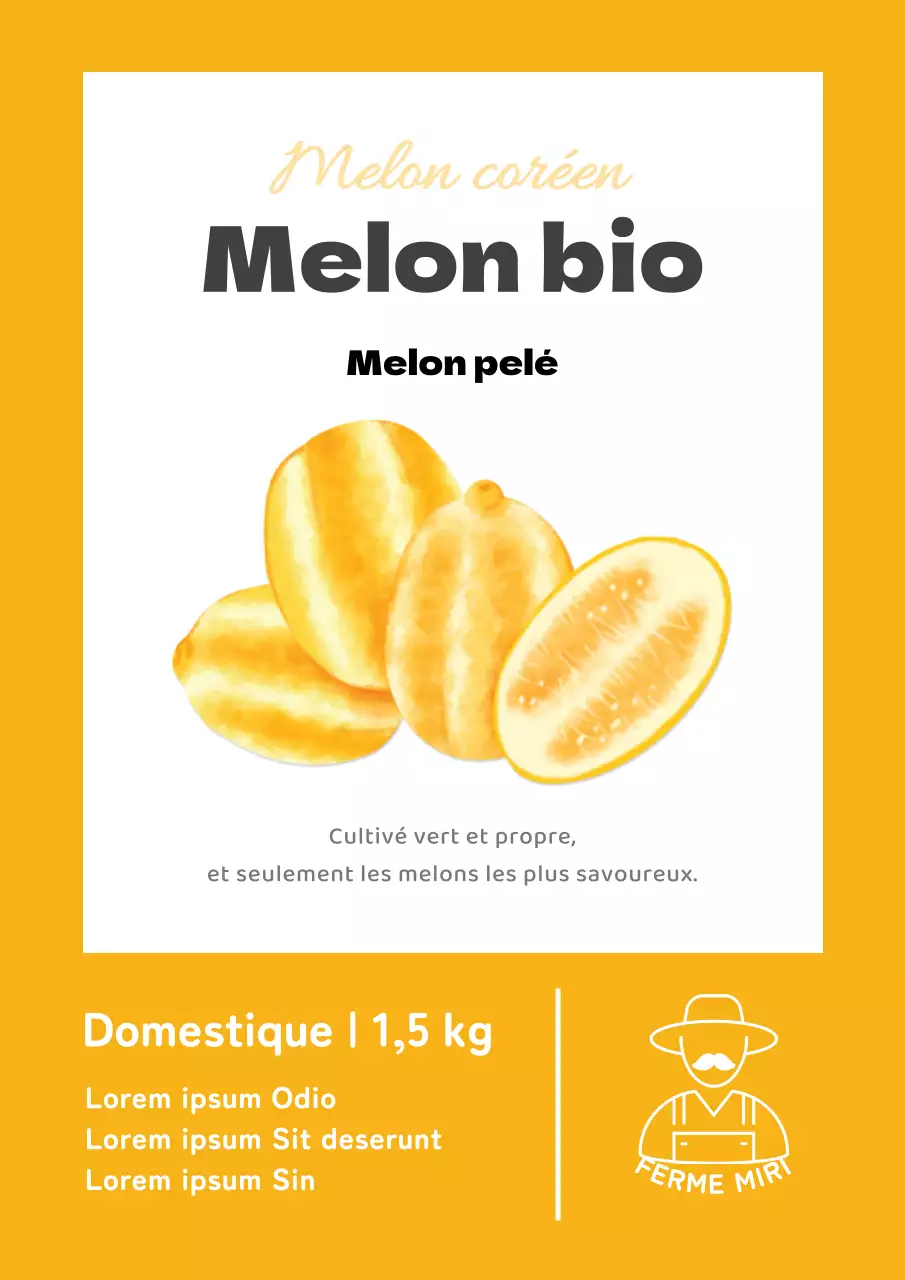 Promouvoir les melons de ferme simples en jaune