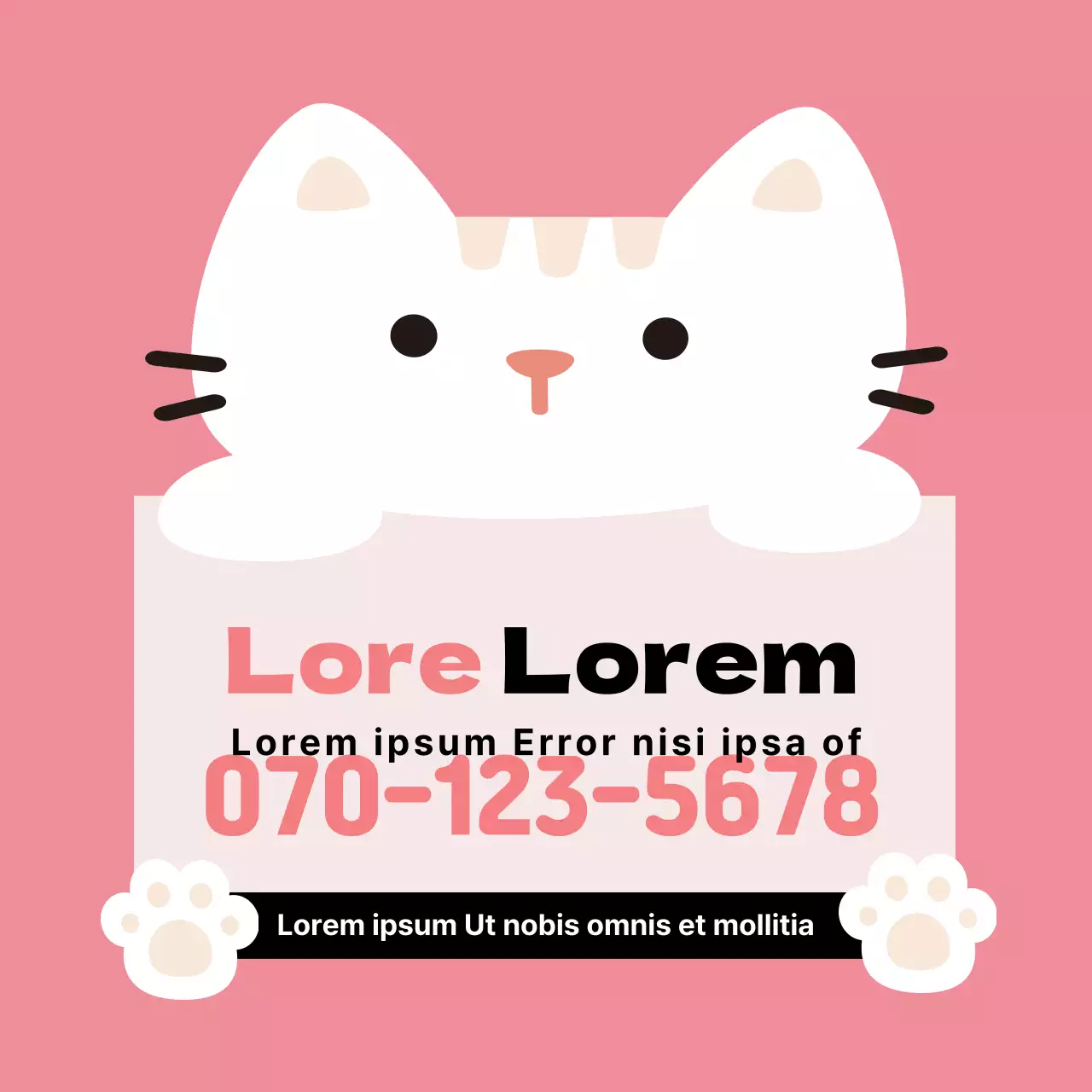 Promocione su clínica veterinaria con ilustraciones rosas