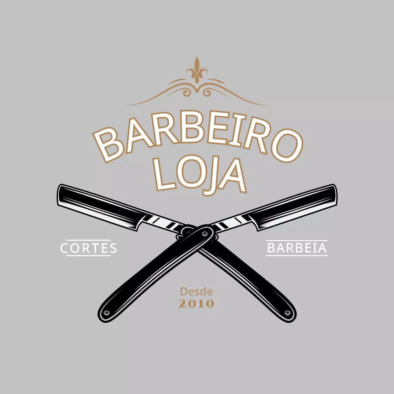 Placa de barbearia de estilo vintage em cinzento