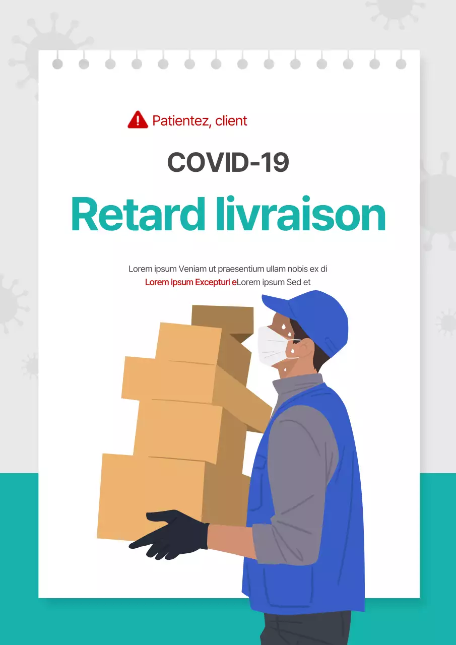 Avis de retard de livraison Corona