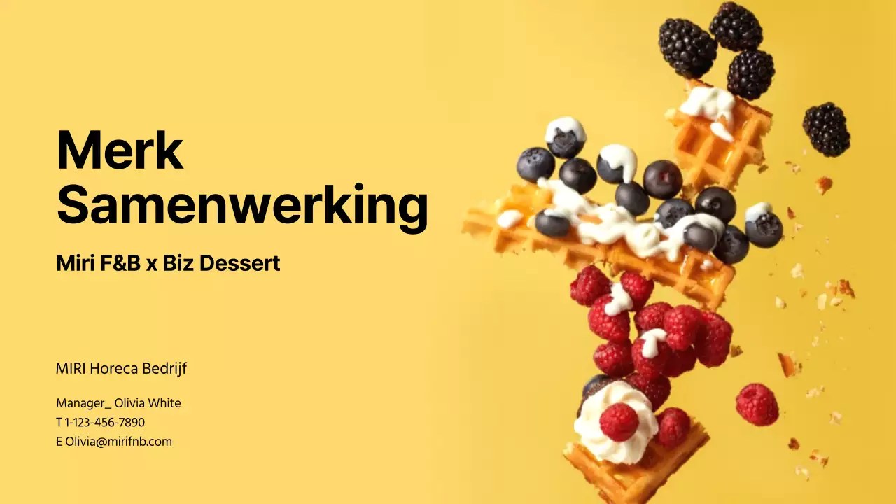 Geel en pastel dessert merksamenwerkingsvoorstel