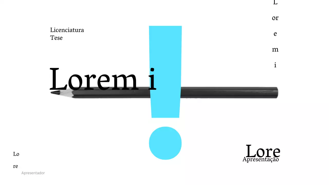 Apresentação da tese de licenciatura