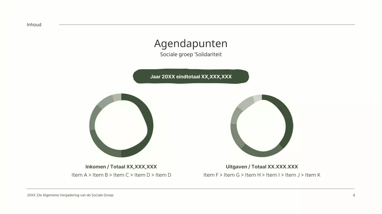 Schoon AGM resultatenrapport met leuke groene illustraties