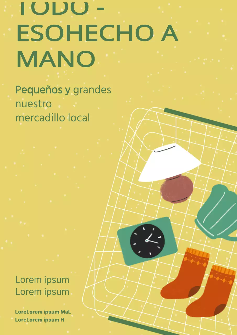 Promover un bonito mercadillo amarillo y verde