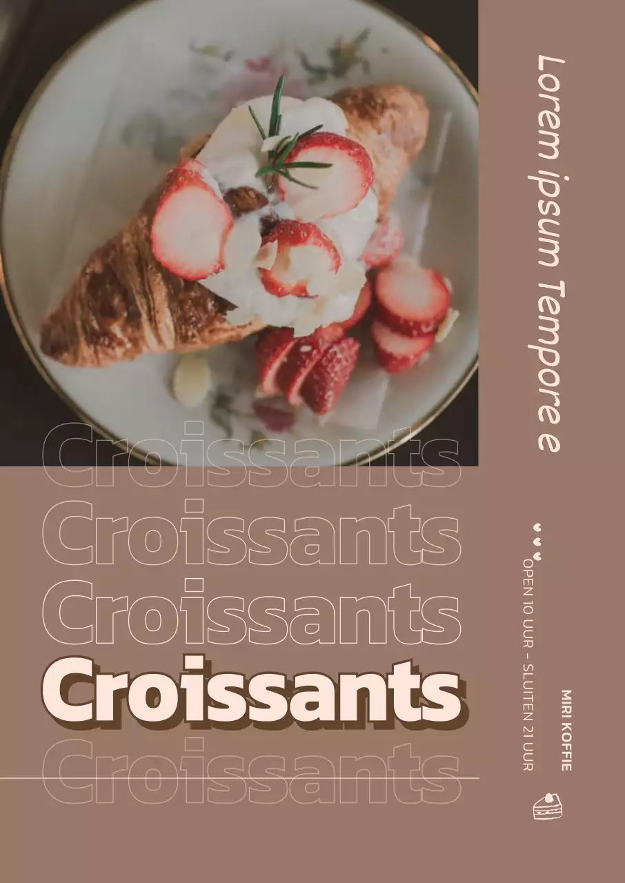 Vintage dessert poster in roze