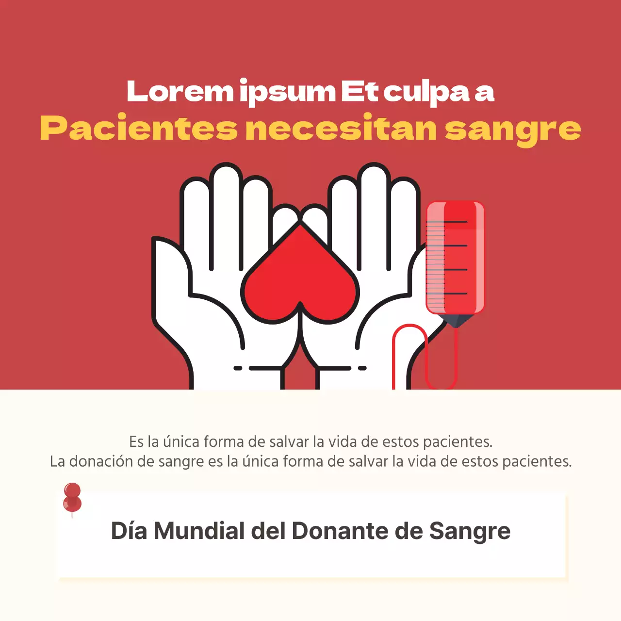 Dooclass Tarjeta del Día Mundial del Donante de Sangre Diseño de noticias