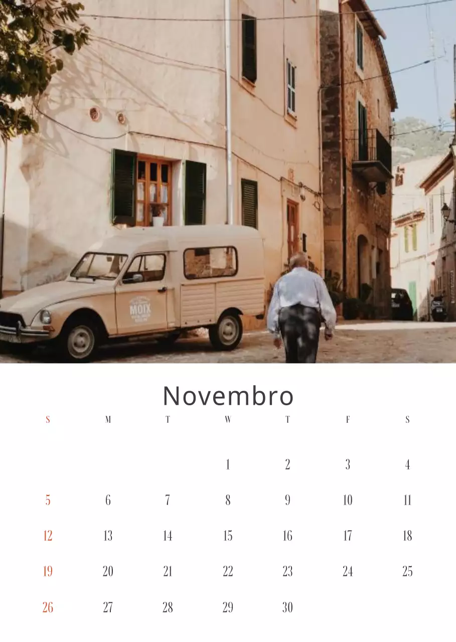 Calendário retro vintage